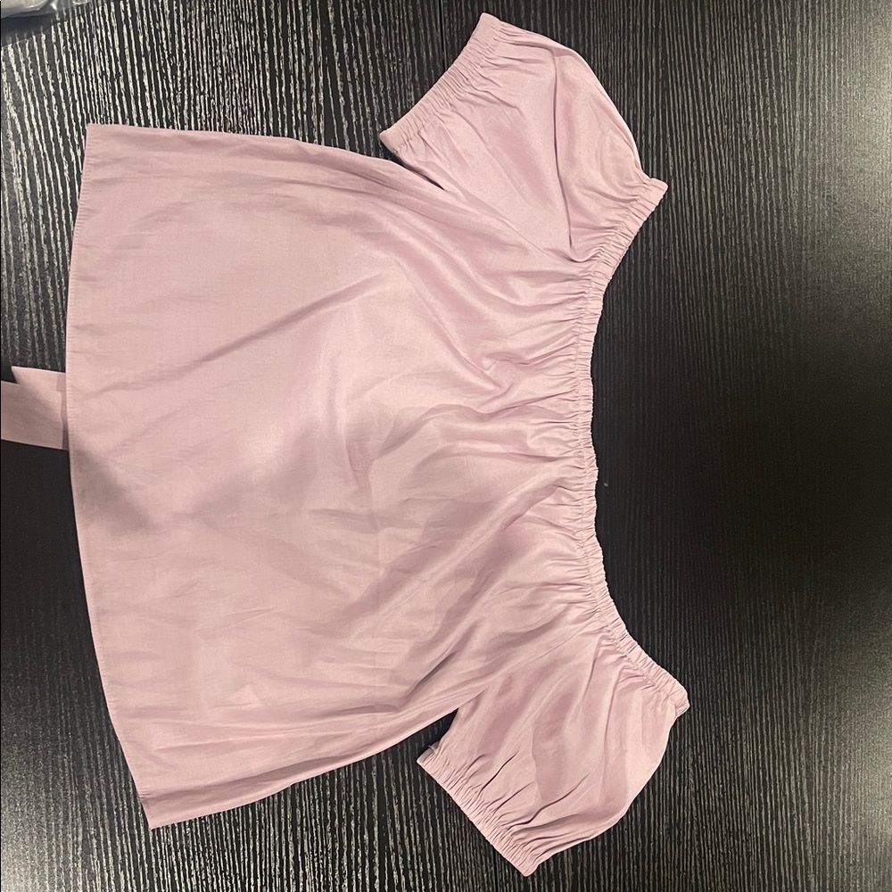 Express Light Purple Off-Shoulder Crop Top